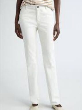 Lafayette 148 New York White Straight-Leg Jeans 968